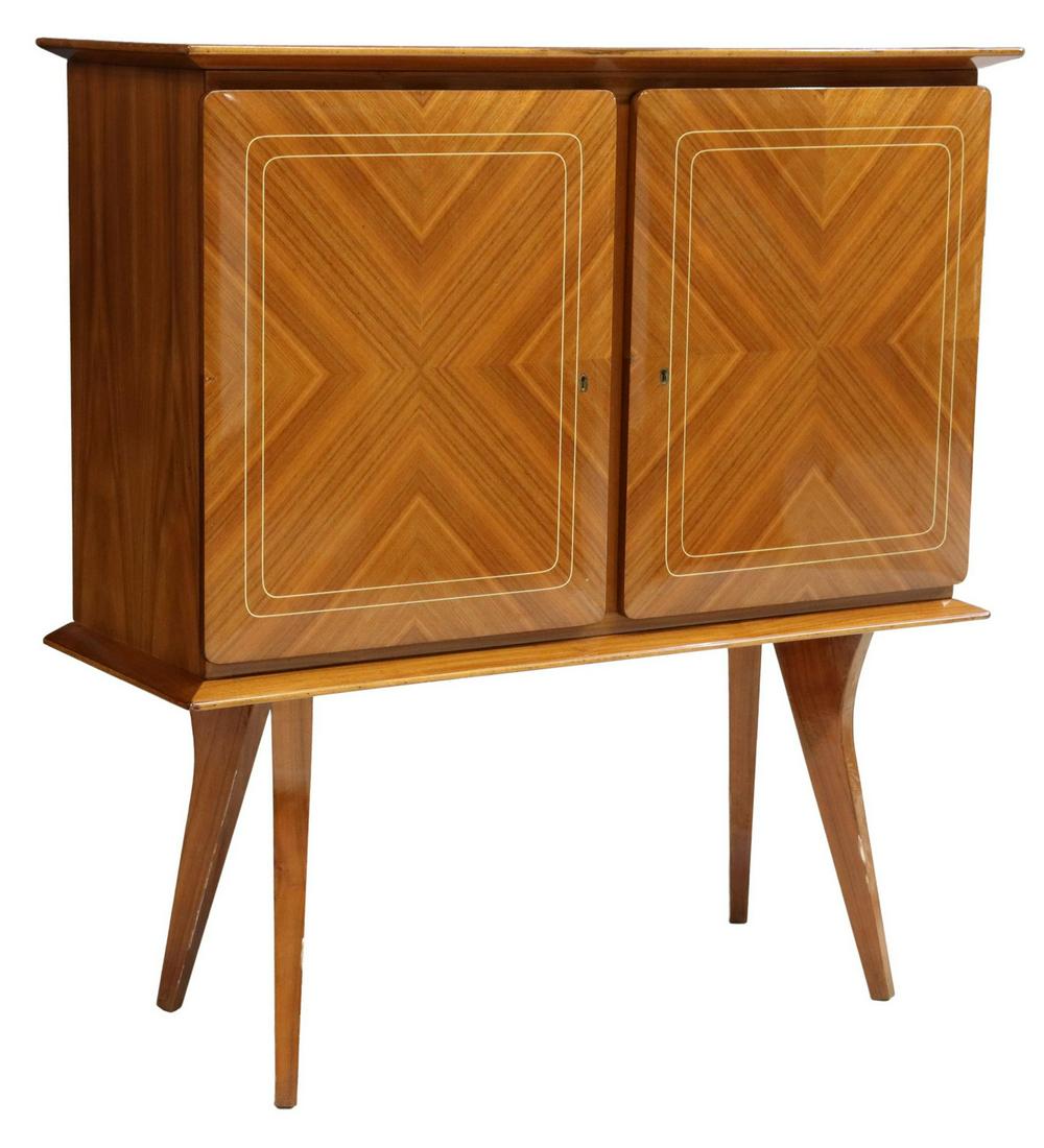 ITALIAN MID-CENTURY MODERN MAHOGANY BAR CABINET (1 of 5)
