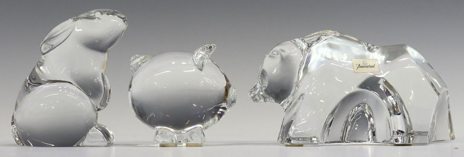 (3) FRENCH BACCARAT CRYSTAL ANIMAL FIGURES (1 of 4)