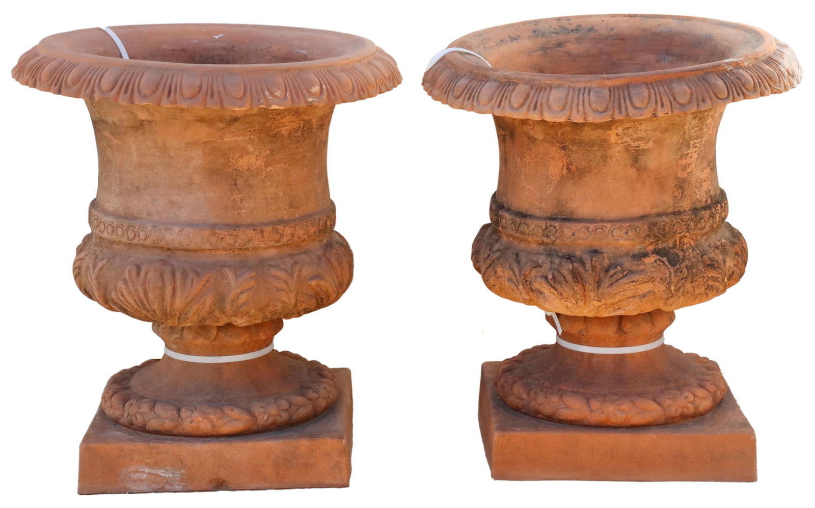 (2) TERRACOTTA CAMPANA-FORM JARDINIERES (1 of 3)