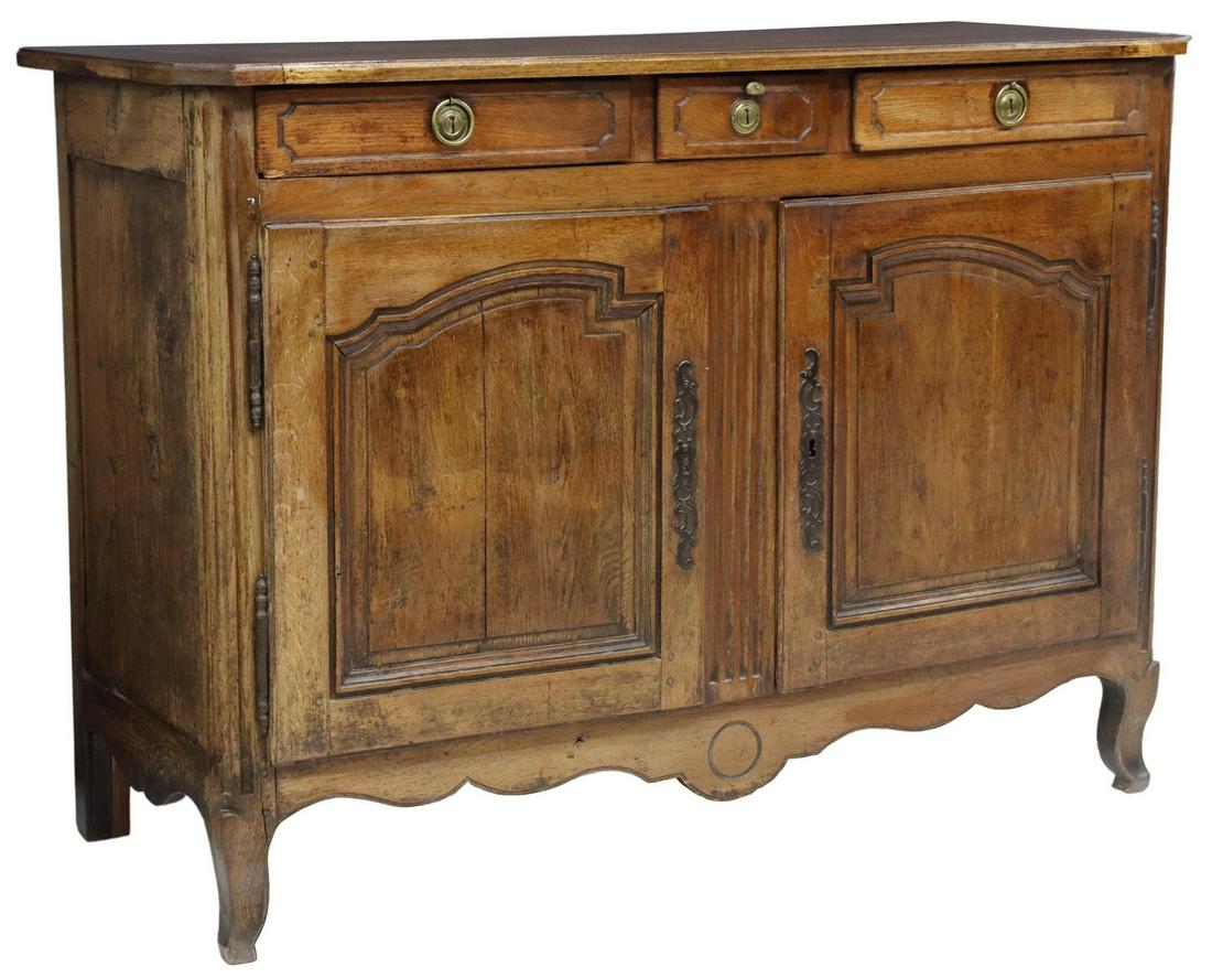 FRENCH PROVINCIAL LOUIS XV STYLE OAK SIDEBOARD (1 of 6)