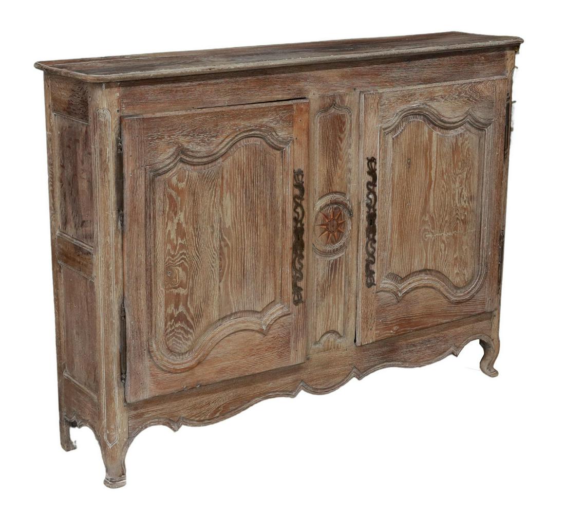 FRENCH PROVINCIAL CERUSED OAK SIDEBOARD CABINET (1 of 5)