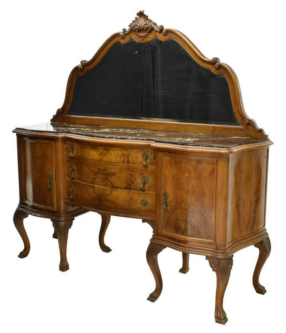 VENETIAN BURLED WALNUT SIDEBOARD & MIRROR (1 of 6)