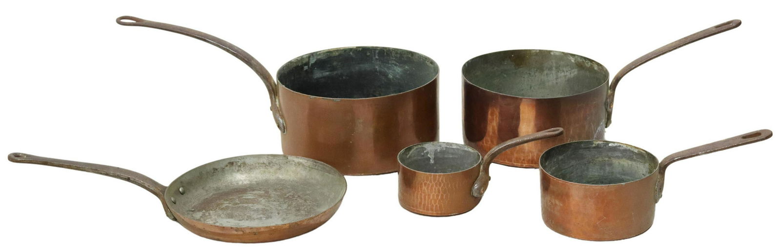 (5) FRENCH COPPER KITCHENWARE GRADUATED PANS (1 of 3)
