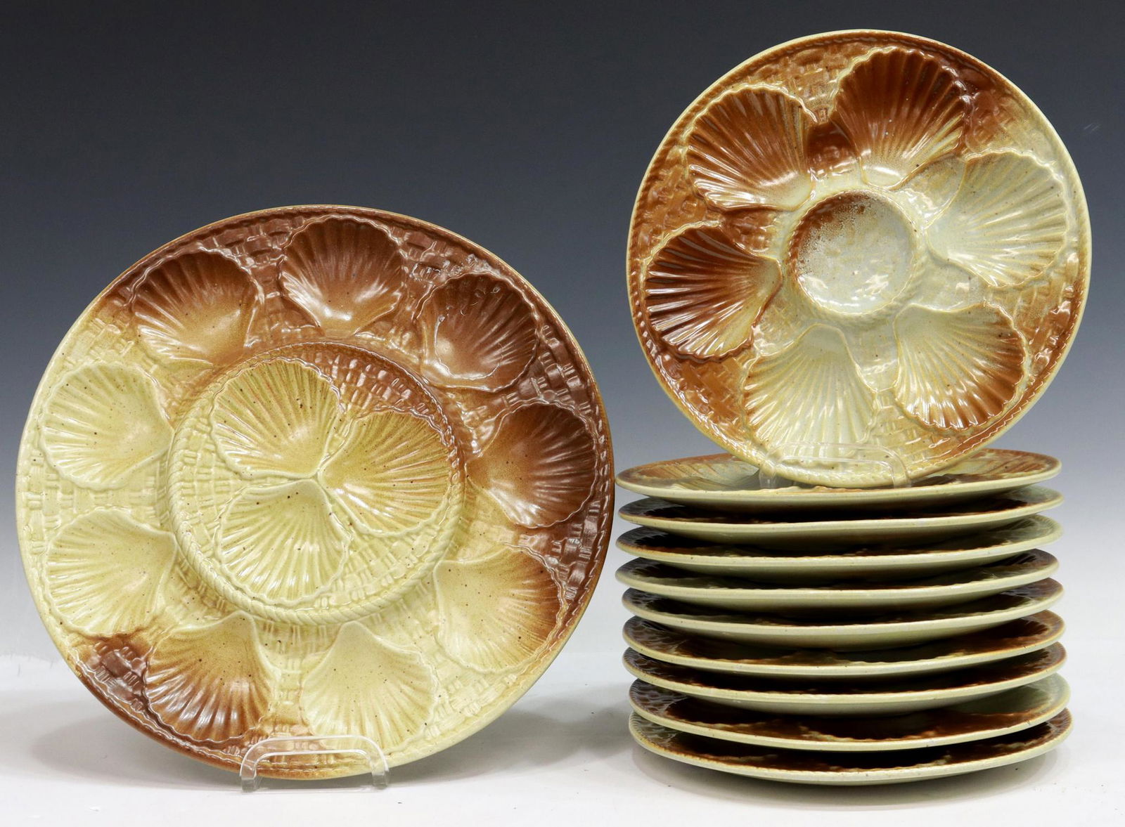 (11) FRENCH CHANTILLY FAIENCE OYSTER SERVICE (1 of 3)