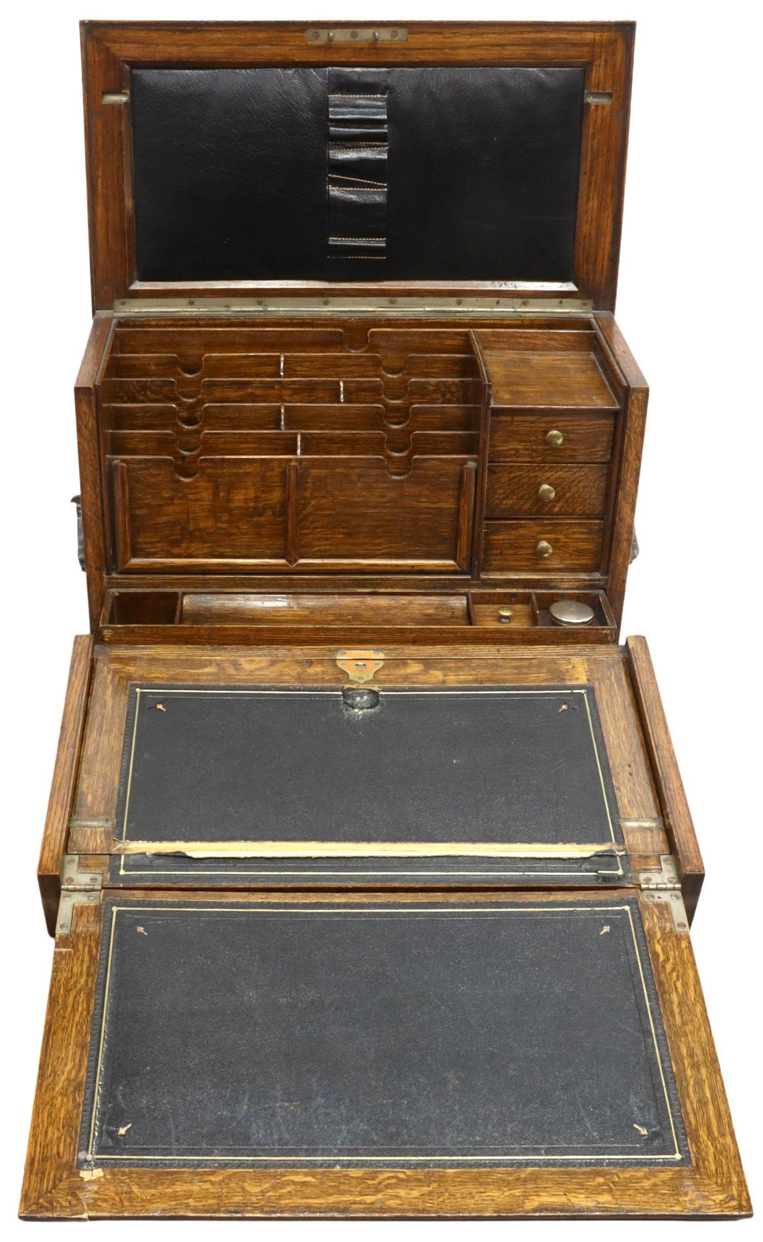 ENGLISH VICTORIAN OAK WRITING DESK STATIONARY BOX (1 of 5)