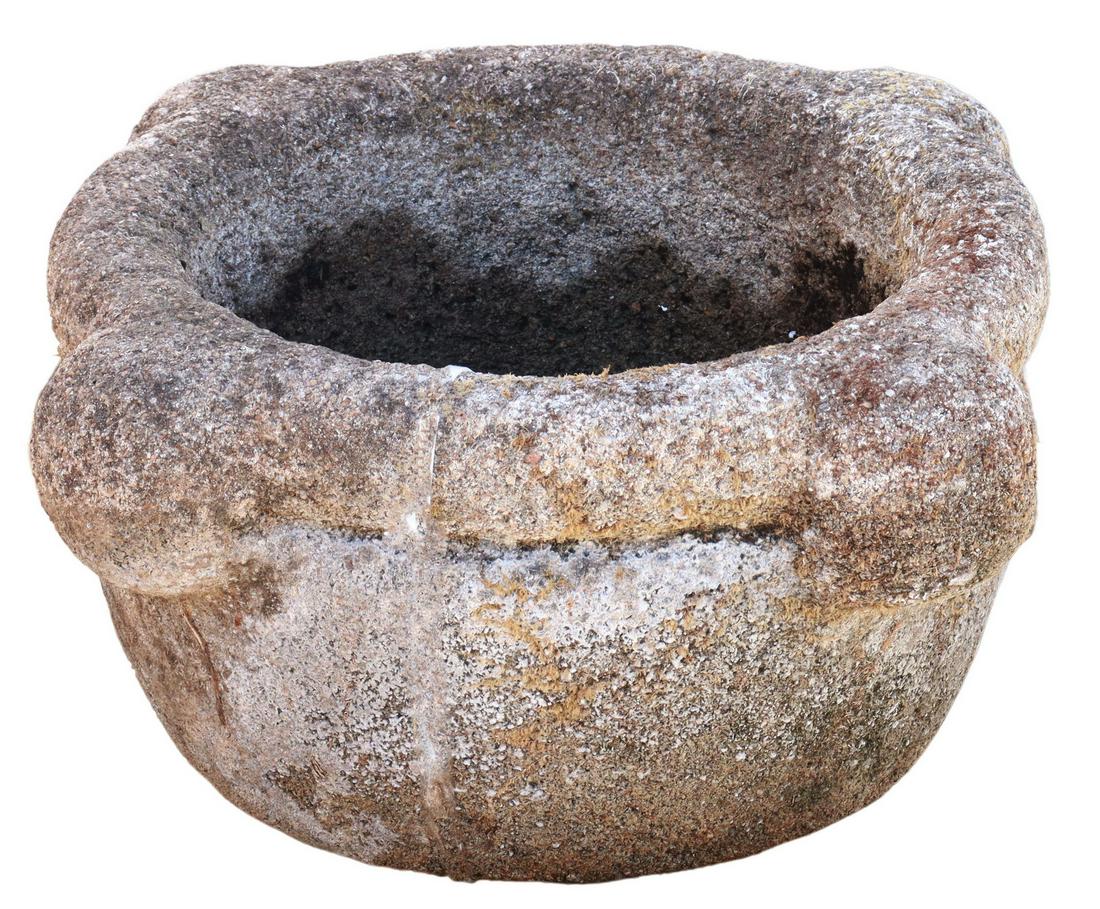 CARVED STONE MORTAR BOWL (1 of 3)