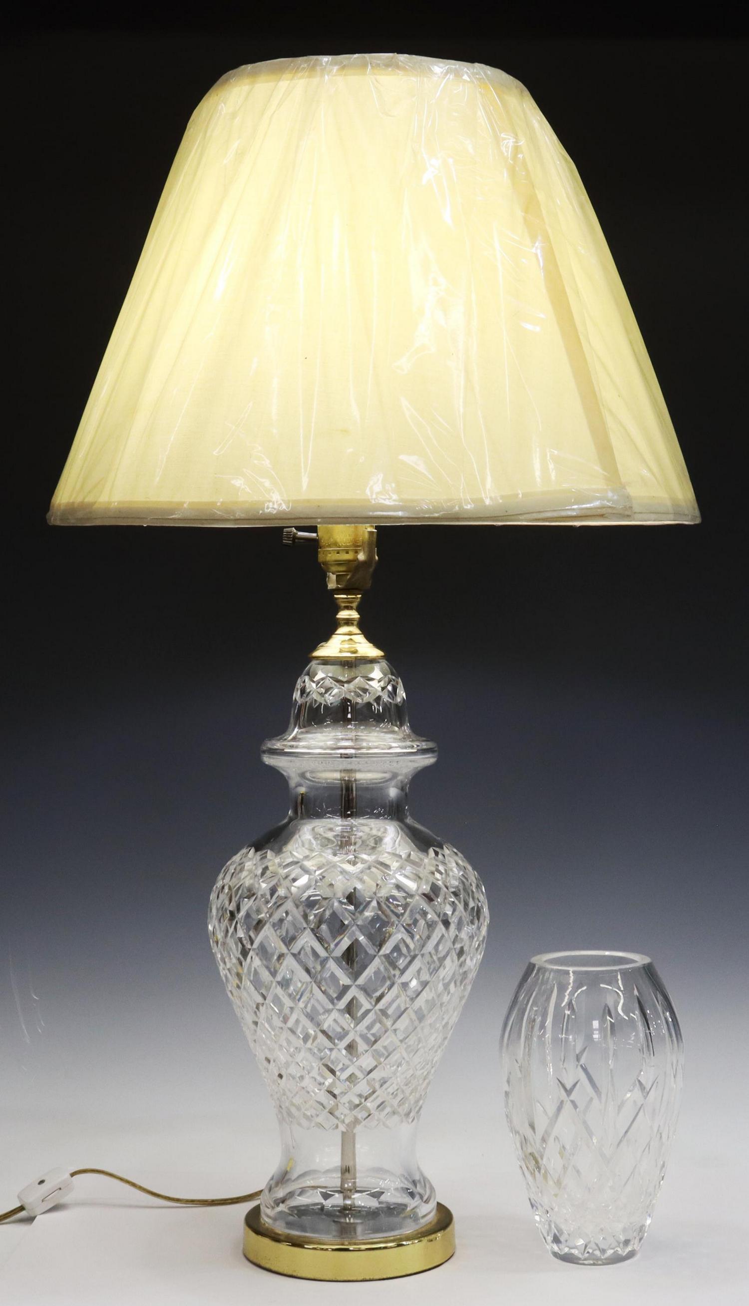 (2) WATERFORD CUT CRYSTAL LAMP & ARAGLIN VASE (1 of 4)