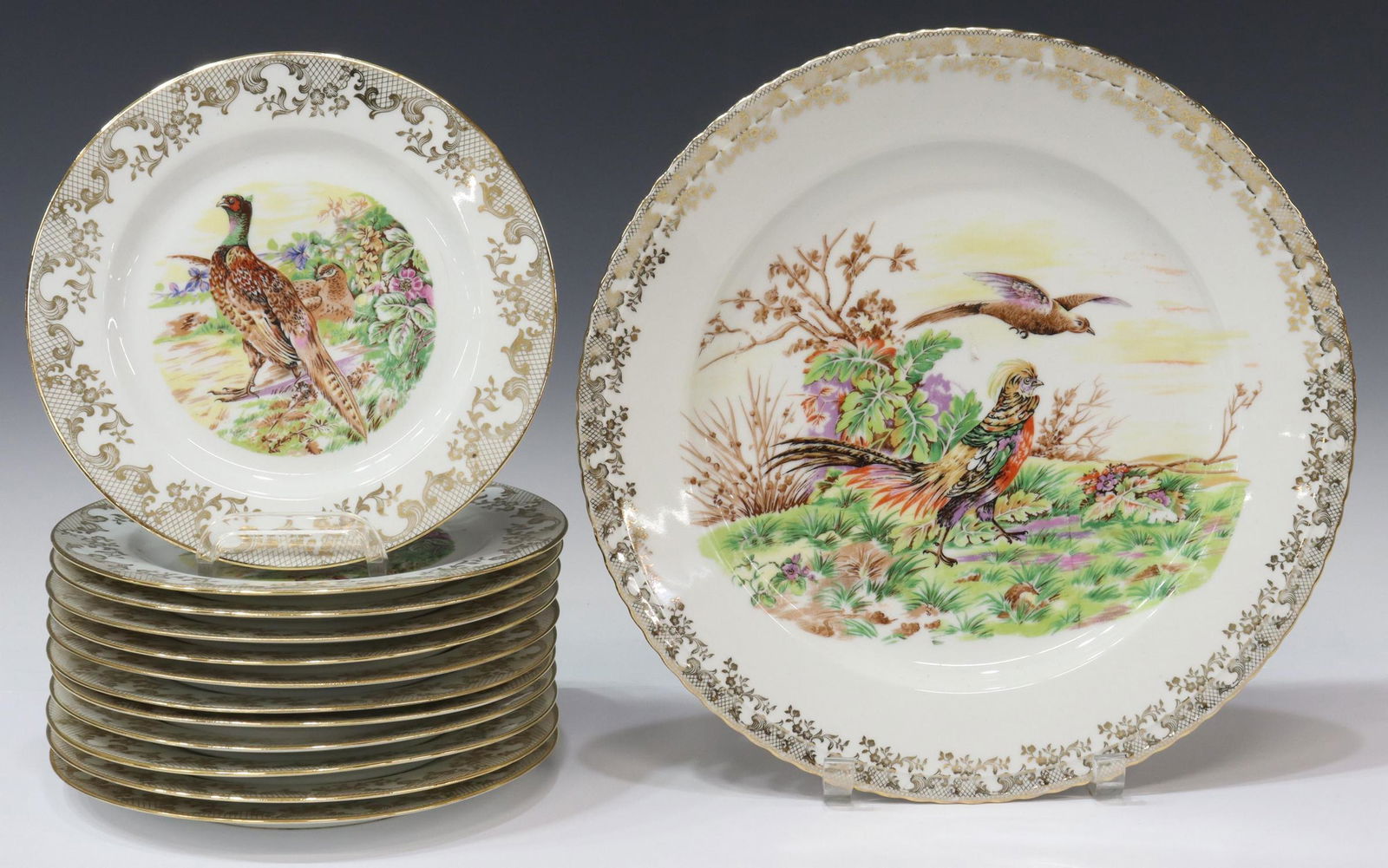 (13) FRENCH LIMOGES PORCELAIN GAME SERVICE (1 of 5)