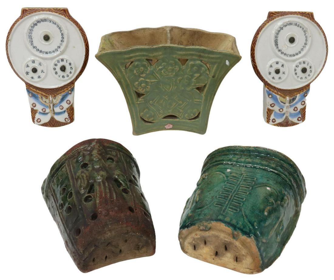 (5) CHINESE CERAMIC WALL POCKETS/CHOPSTICK HOLDERS (1 of 7)