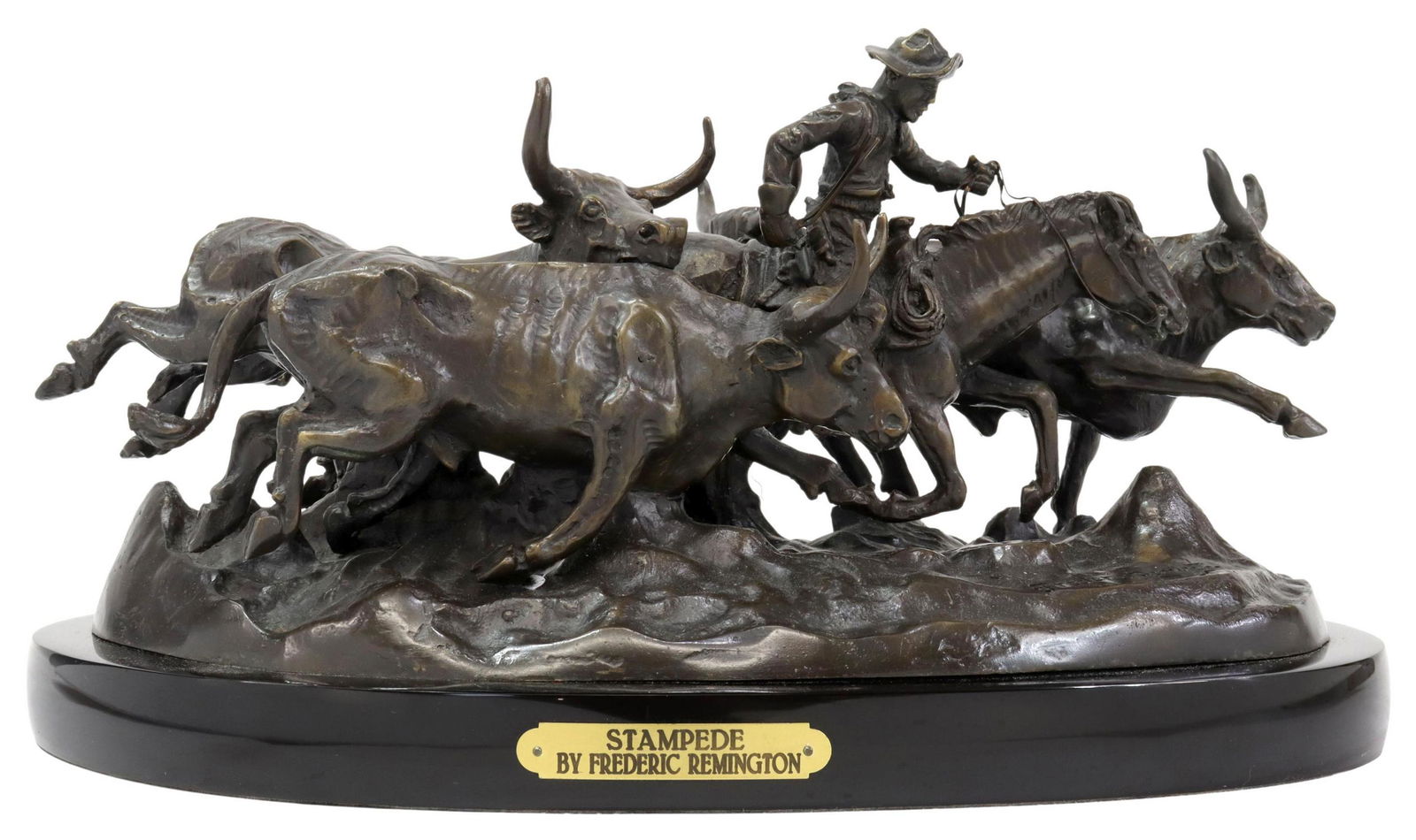 AFTER FREDERIC REMINGTON THE STAMPEDE BRONZE (1 of 7)