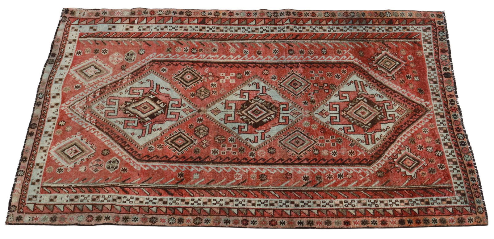 HAND-TIED PERSIAN SHIRAZ WOOL RUG, 7'11" X 4'0" (1 of 3)
