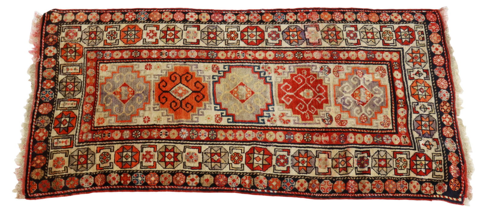HAND-TIED TURKISH CAUCASIAN WOOL RUG, 7'0" X 3'7" (1 of 3)