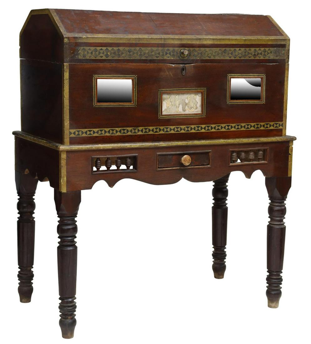 COLONIAL STYLE MEXICAN CEDAR CHEST ON STAND (1 of 8)