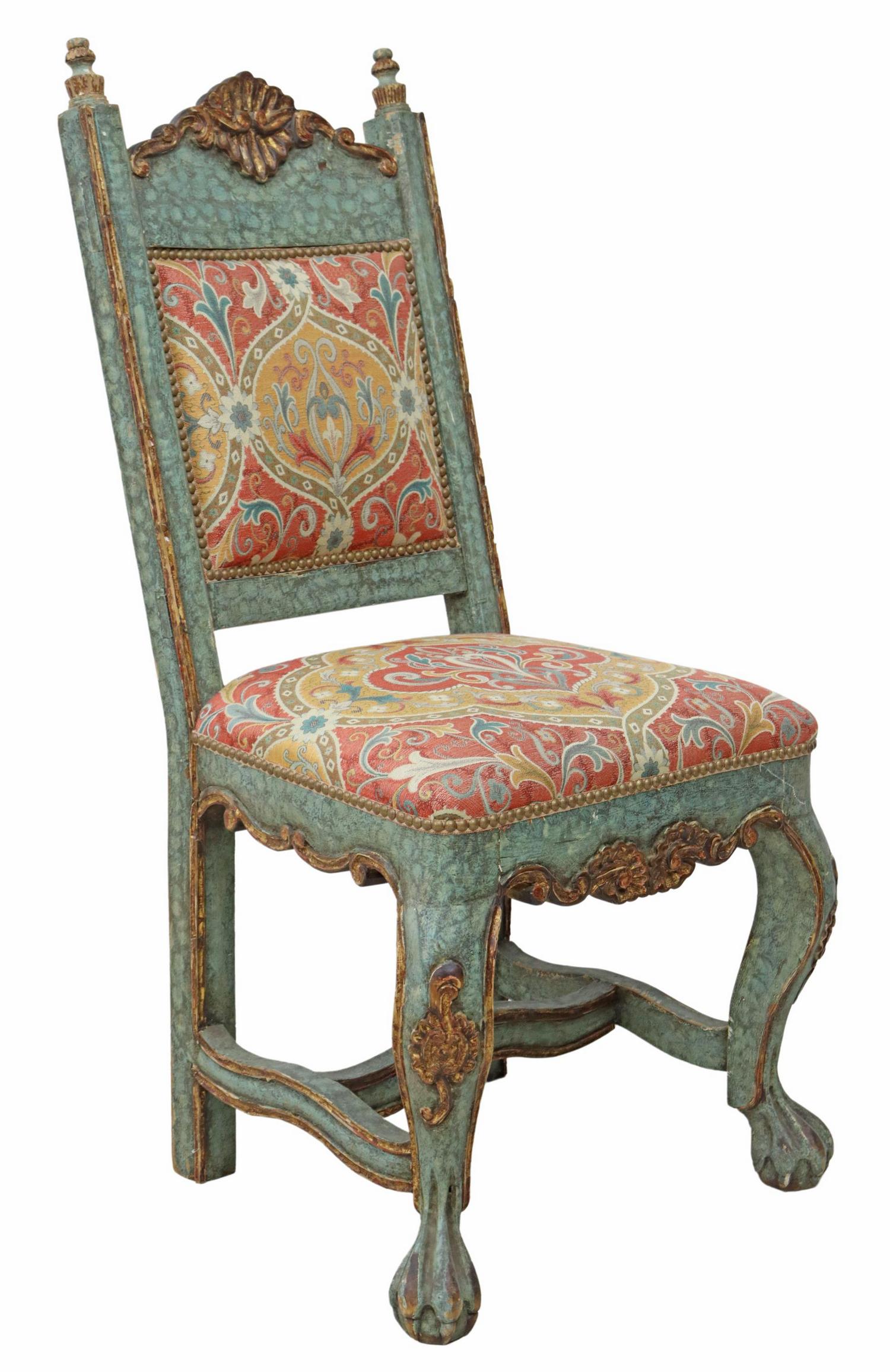 SPANISH COLONIAL STYLE PAINTED SIDE CHAIR (1 of 3)