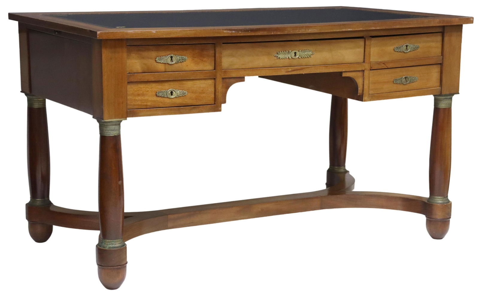 FRENCH EMPIRE STYLE LEATHER-TOP BUREAU PLAT (1 of 5)