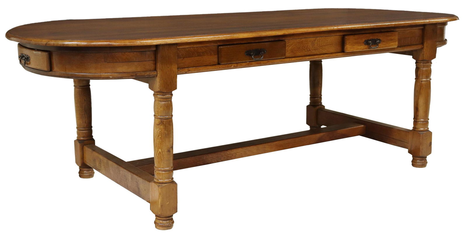FRENCH PROVINCIAL OAK FARMHOUSE TABLE, 94.5"L (1 of 5)