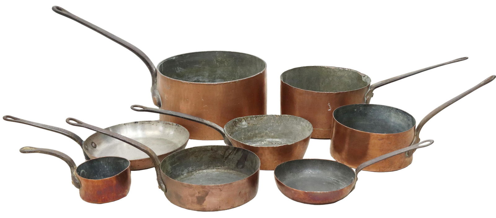 (8) FRENCH COPPER KITCHENWARE GRADUATED PANS (1 of 3)