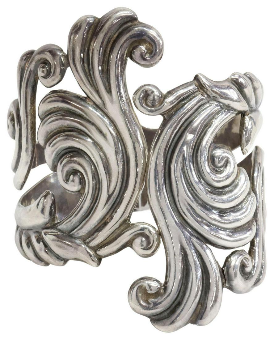 ALFREDO VILLASANA TAXCO STERLING CLAMPER CUFF (1 of 6)