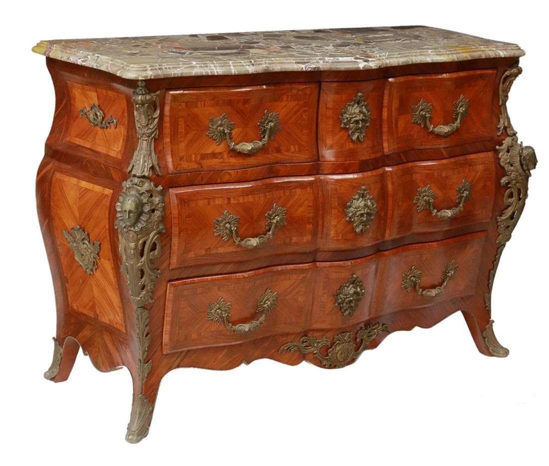 REGENCE STYLE MARBLE-TOP ROSEWOOD COMMODE (1 of 5)