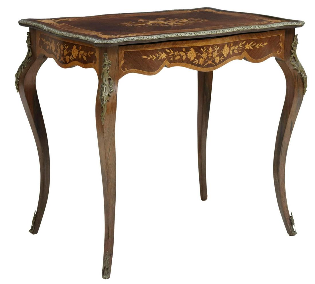 FRENCH LOUIS XV STYLE MARQUETRY SALON TABLE (1 of 5)