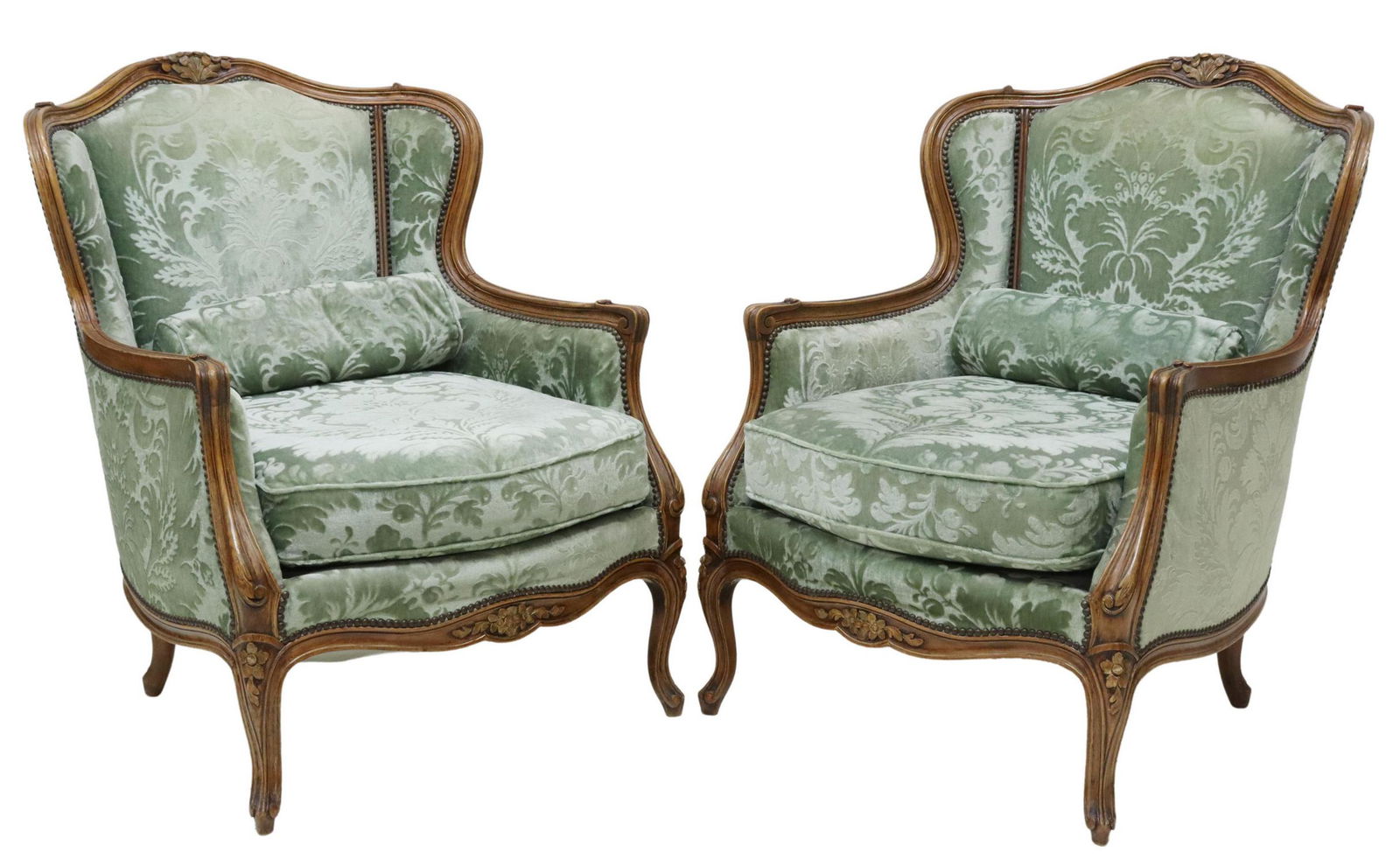 (2) FRENCH LOUIS XV STYLE WINGBACK BERGERES (1 of 3)