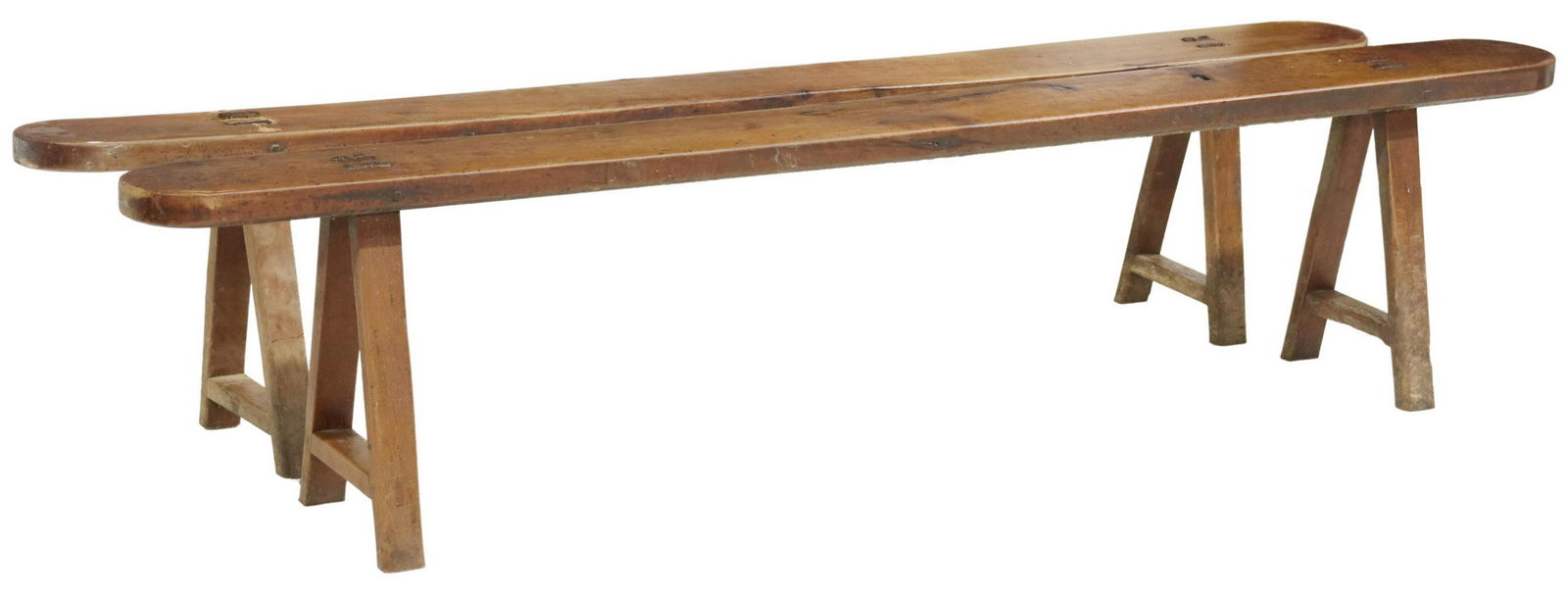 (2) FRENCH PROVINCIAL TRESTLE BENCHES, 79"L (1 of 4)