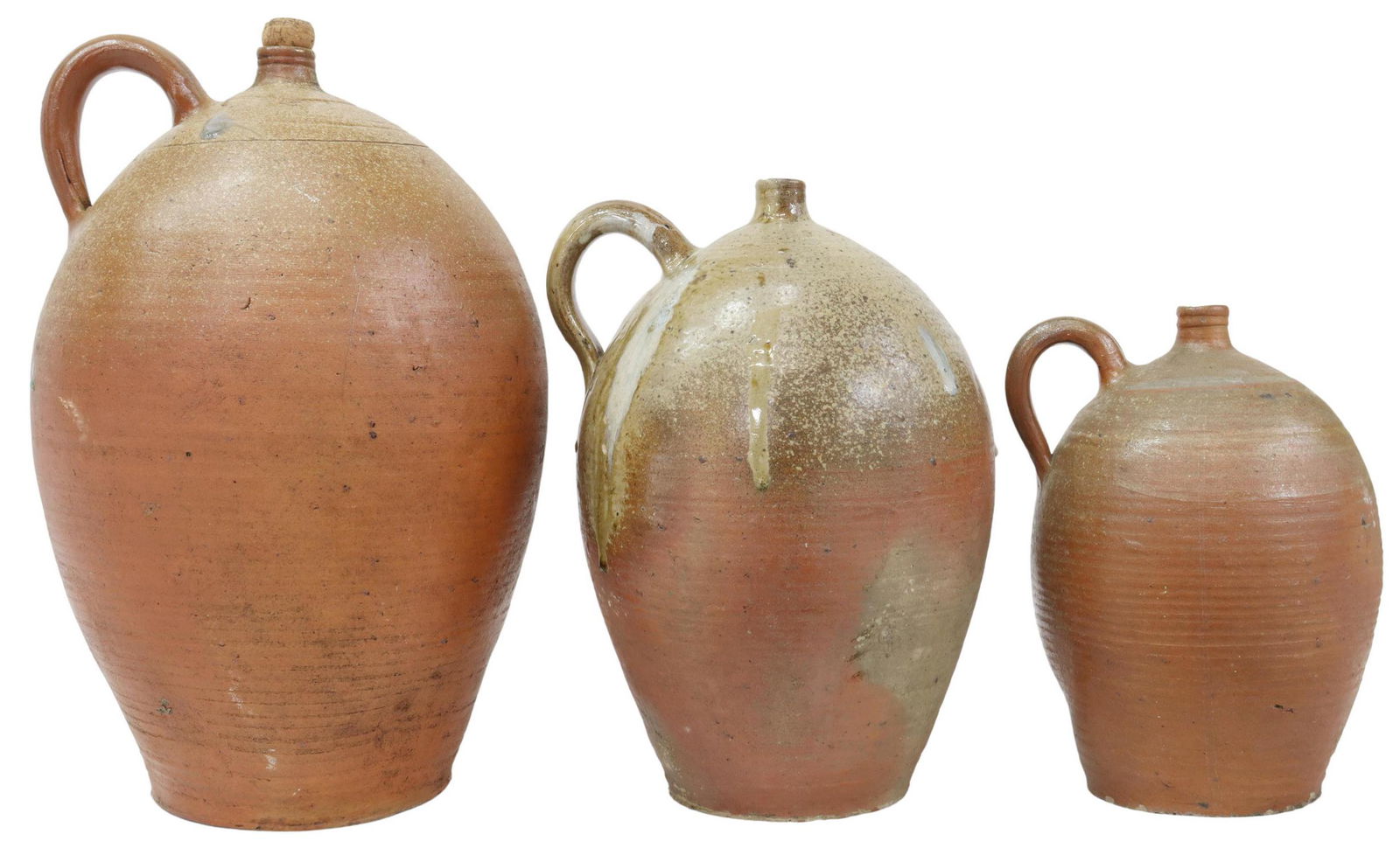 (3) FRENCH PROVINCIAL STONEWARE OIL JUGS (1 of 4)