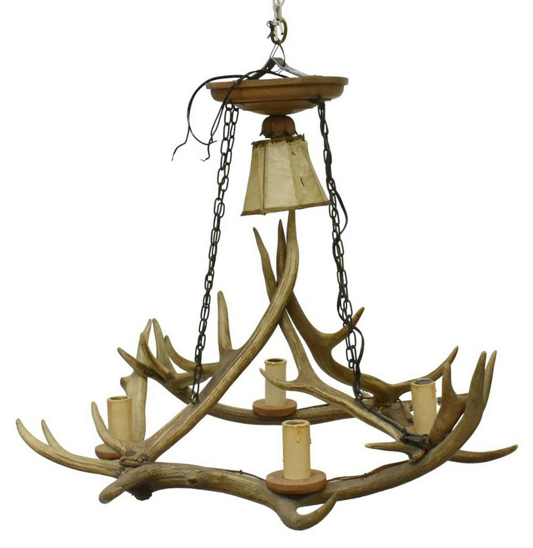 RUSTIC FIVE-LIGHT ANTLER CHANDELIER (1 of 2)