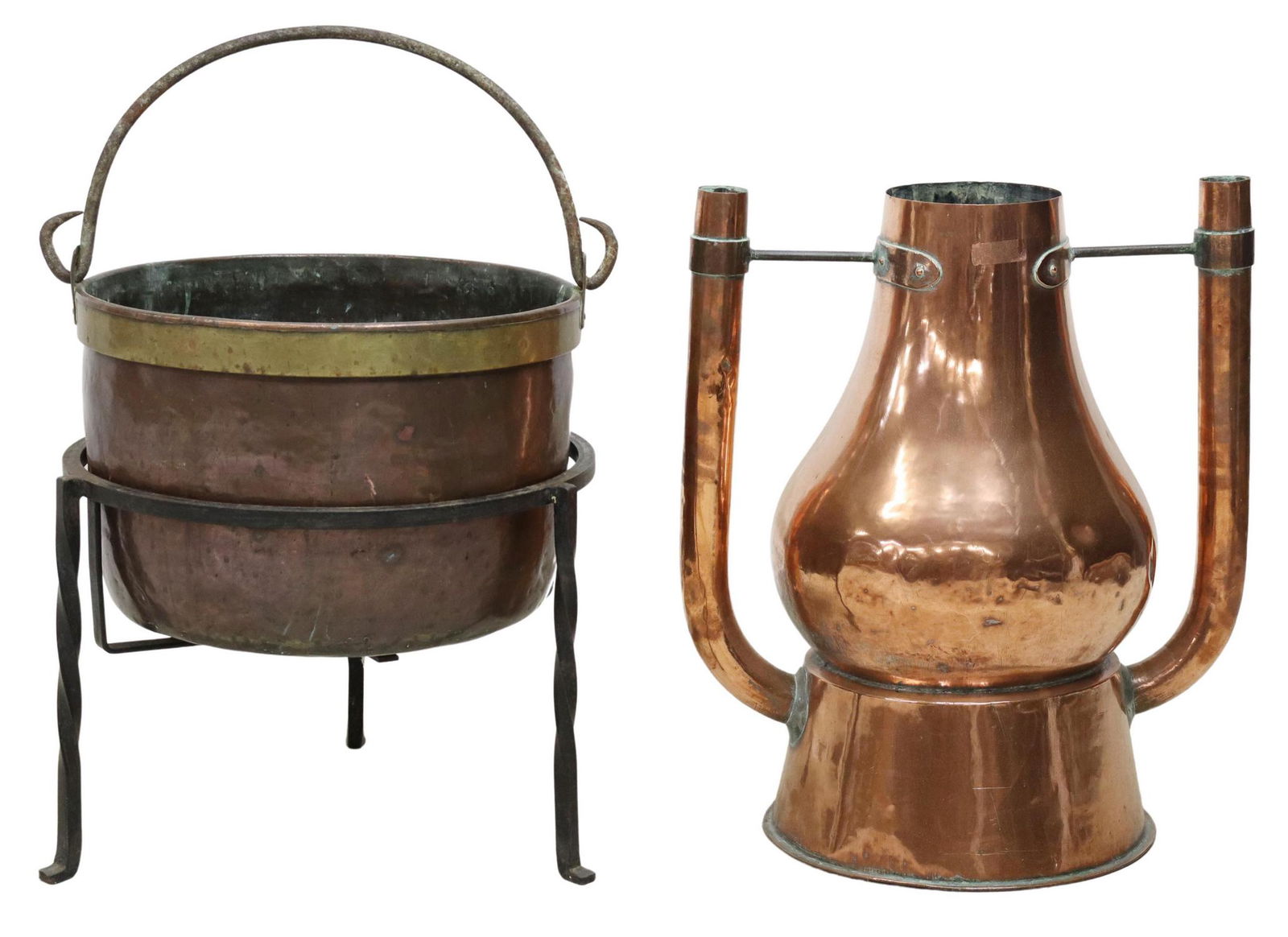 (2) FRENCH COPPER VESSELS, INCL. WATER EWER (1 of 3)