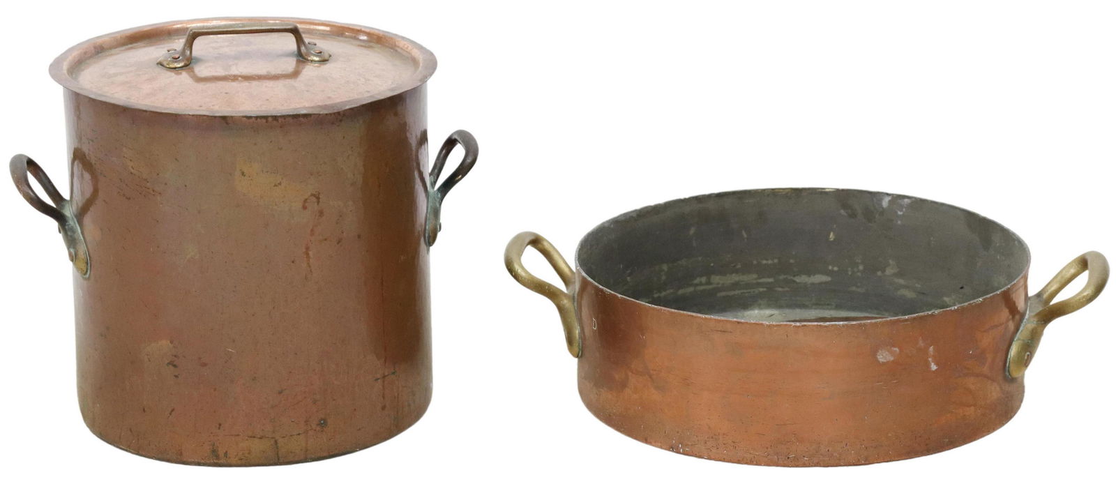 (LOT) LARGE FRENCH COPPER POTS, 16"H (1 of 4)