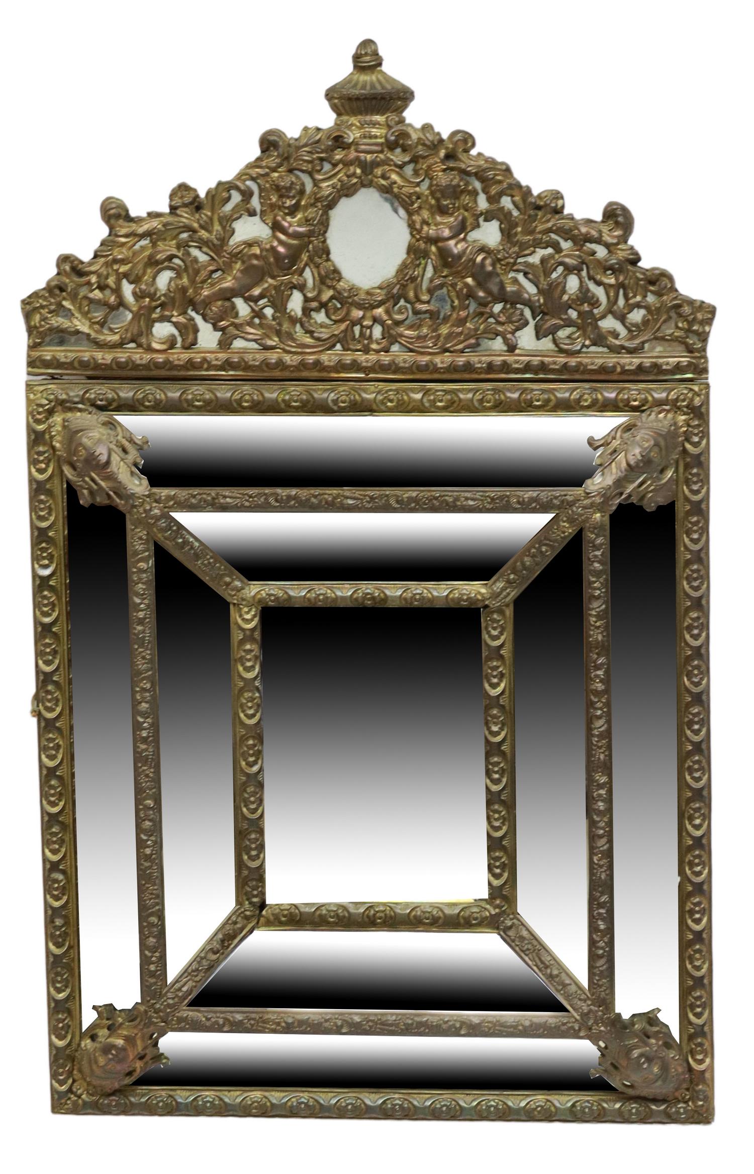DUTCH BAROQUE STYLE REPOUSSE CUSHION MIRROR (1 of 3)