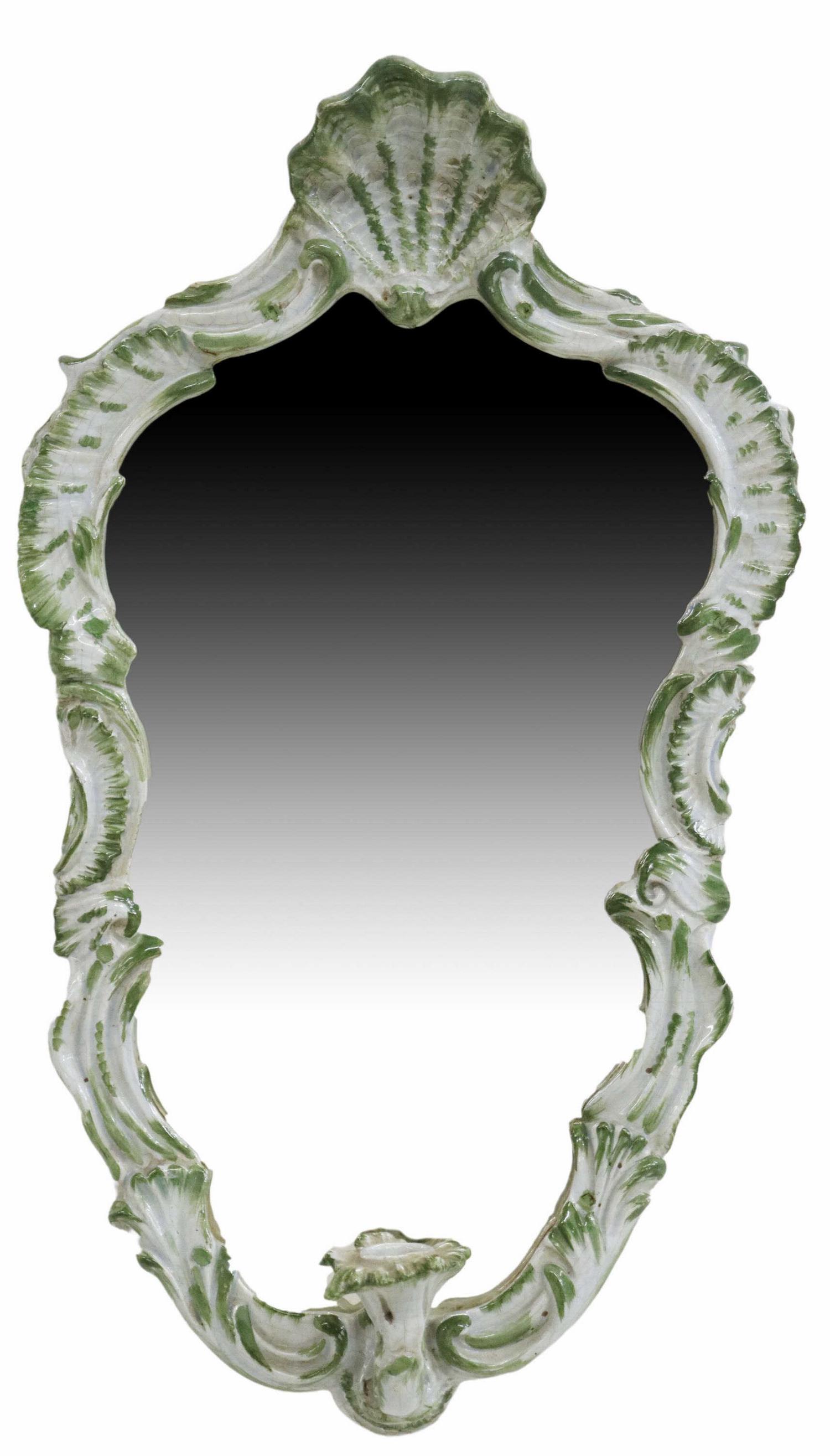 CONTINENTAL FAIENCE MIRRORED CANDLE SCONCE (1 of 2)