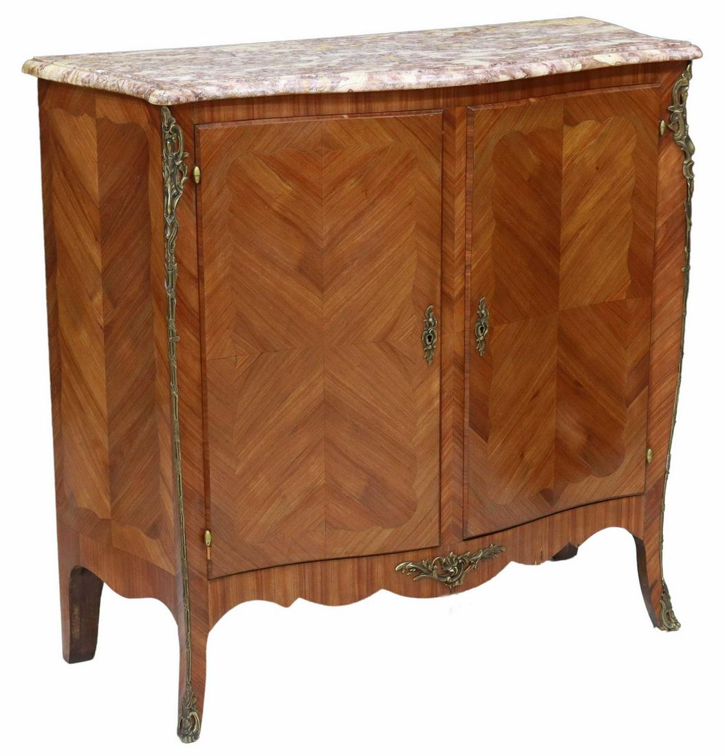 FRENCH LOUIS XV STYLE MARBLE-TOP SERVER CABINET (1 of 6)