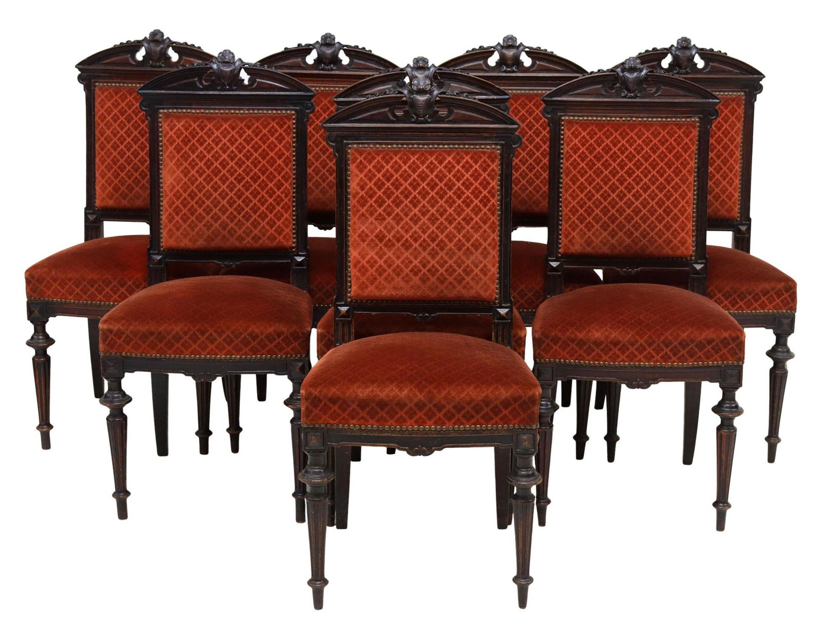 (8) FRENCH NAPOLEON III UPHOLSTERED DINING CHAIRS (1 of 3)