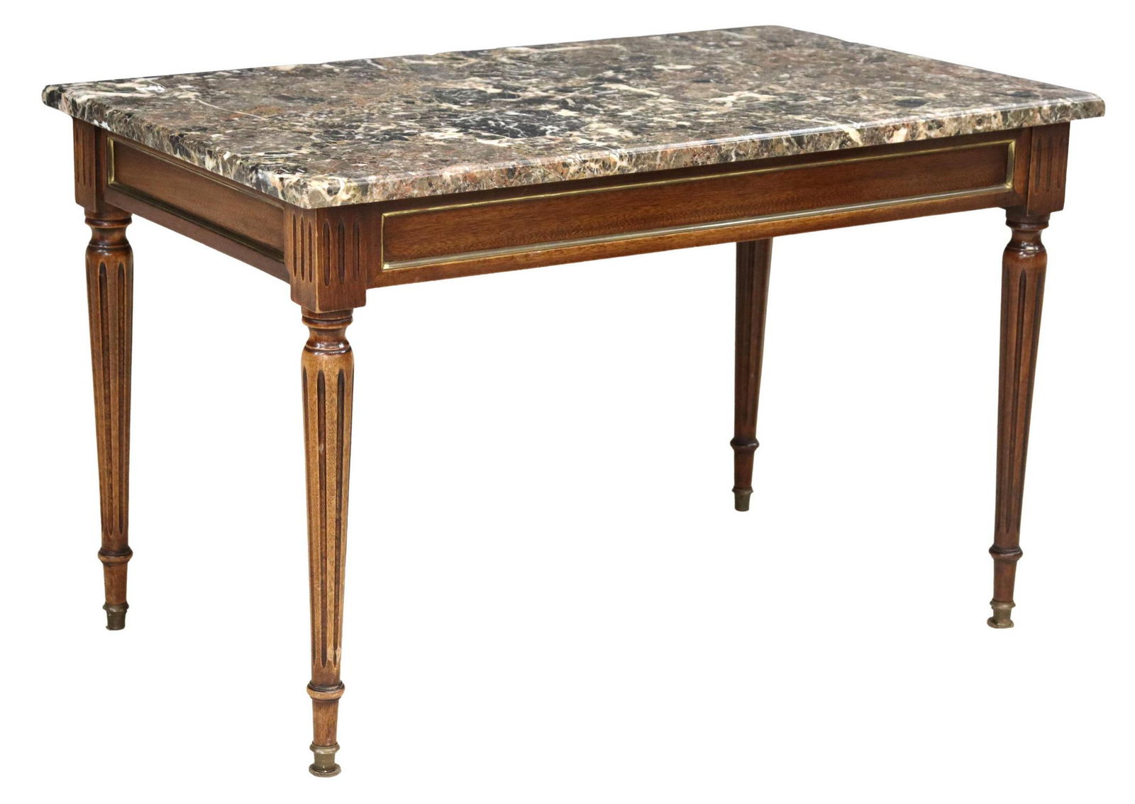 FRENCH LOUIS XVI STYLE MARBLE-TOP COFFEE TABLE (1 of 4)