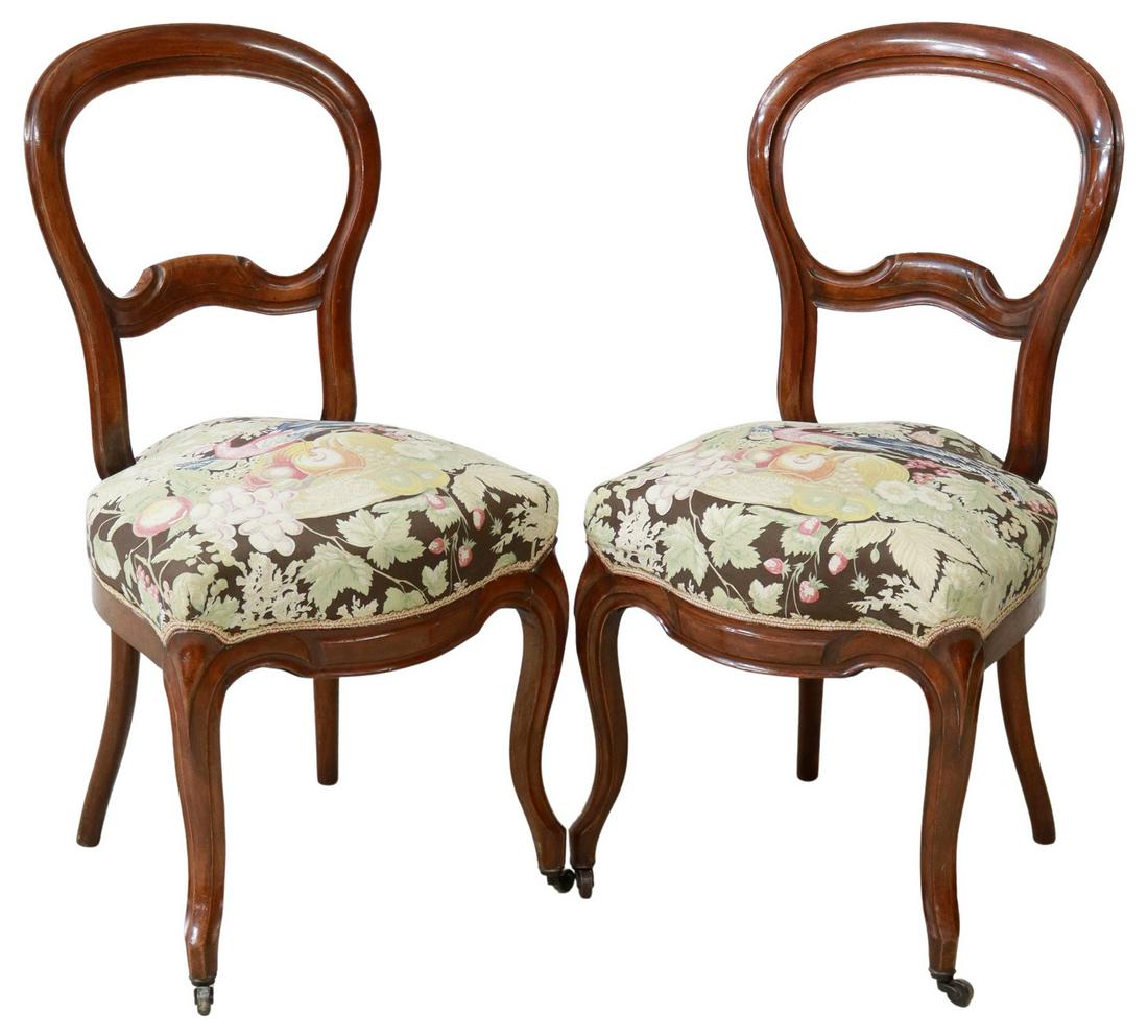 (2) FRENCH LOUIS PHILIPPE MAHOGANY SIDE CHAIRS (1 of 3)