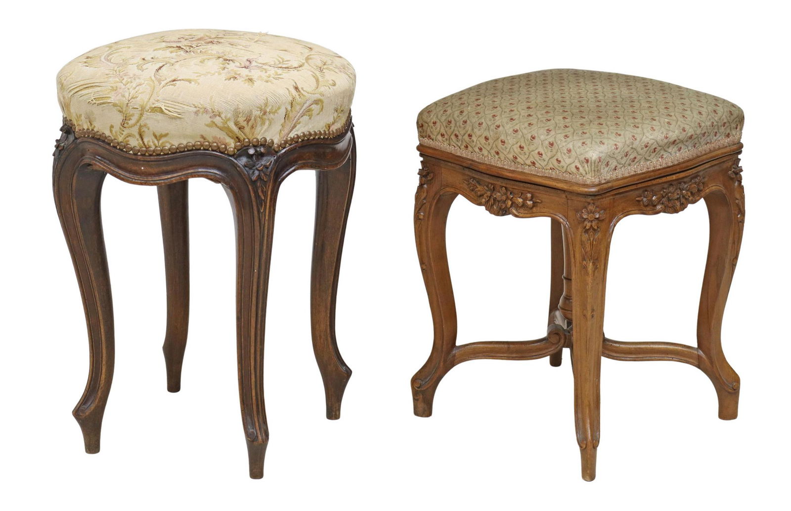 (2) FRENCH LOUIS XV STYLE STOOLS (1 of 4)