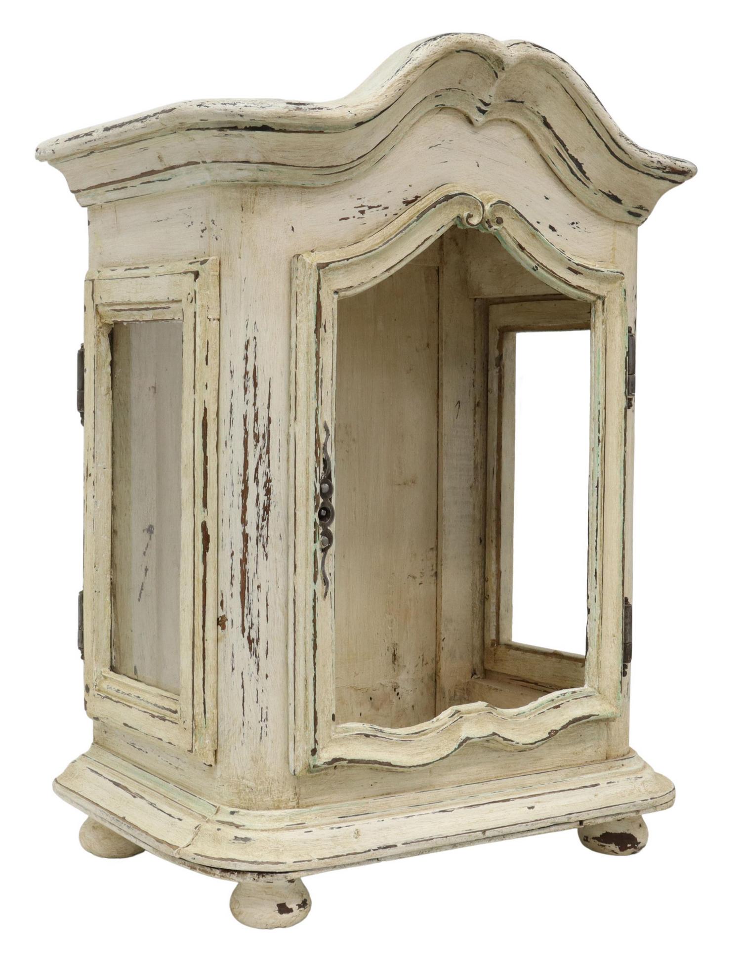 FRENCH PAINTED TABLETOP VITRINE DISPLAY CABINET (1 of 4)