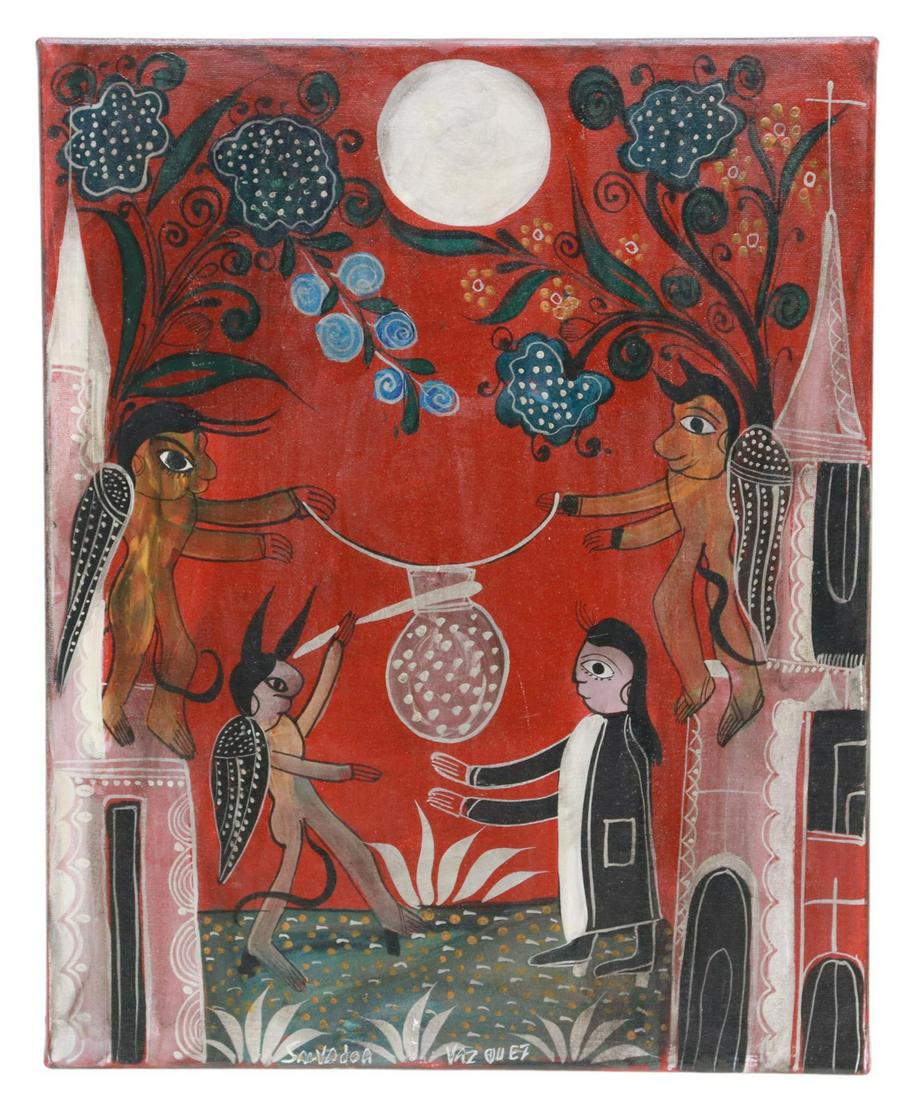 SALVADOR VAZQUEZ (B.1933) TONALA MEXICO PAINTING (1 of 3)