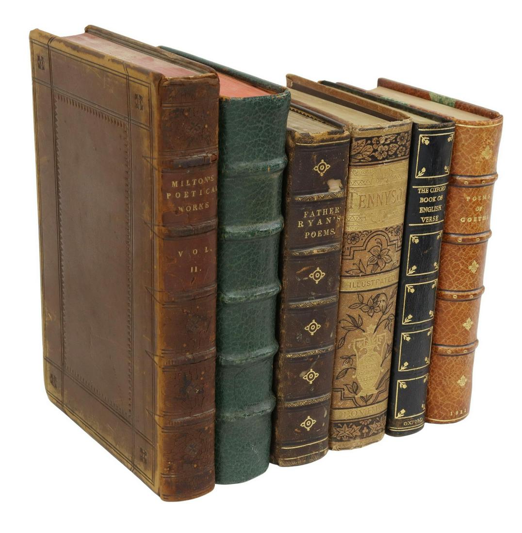 (6) LEATHER-BOUND BOOKS: BRITISH & GERMAN POETRY (1 of 9)