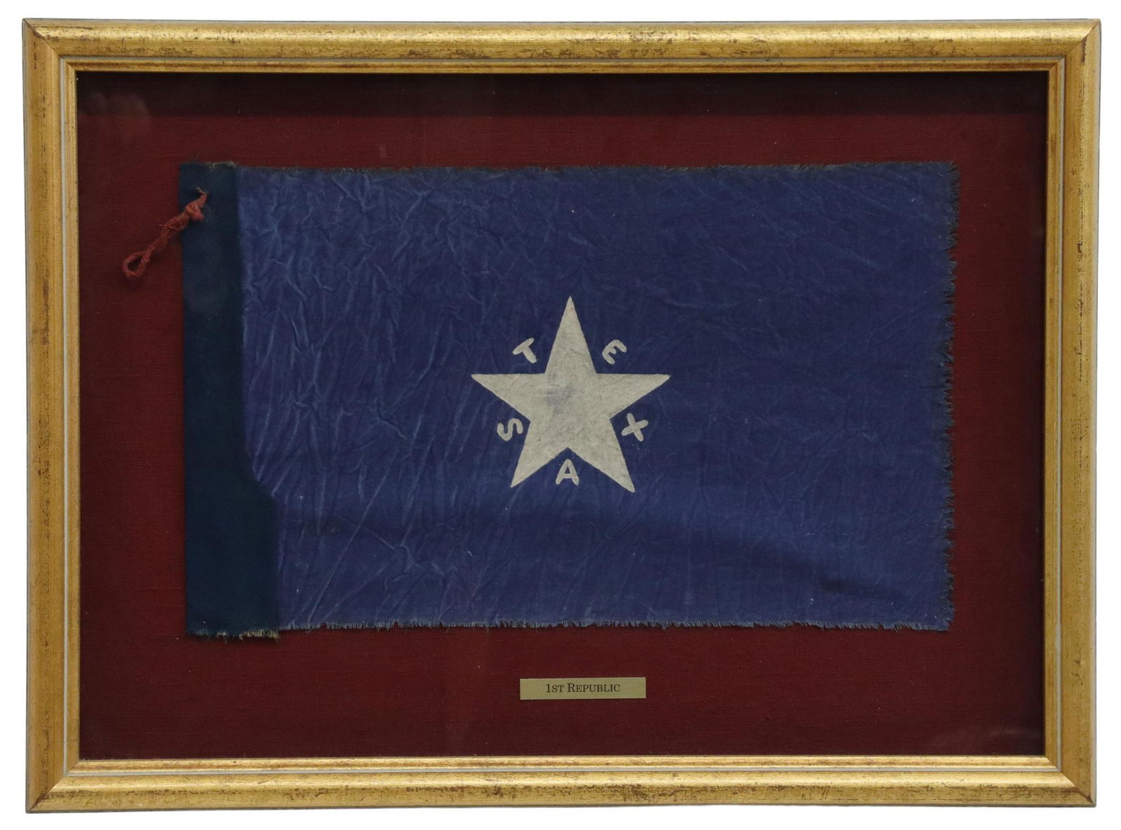SHADOWBOX FRAMED REPLICA FIRST TEXAS REPUBLIC FLAG (1 of 4)