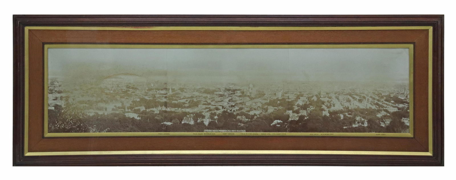 FRAMED PANORAMIC VIEW OF MONTREAL, CANADA, 60"L (1 of 6)