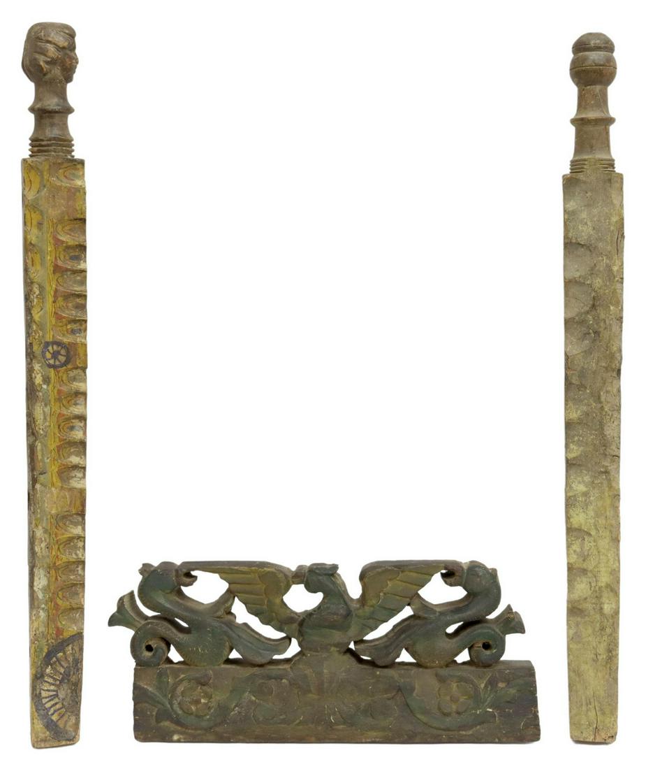 3) ITALIAN CARVED & PAINTED ARCHITECTURAL ELEMENTS (1 of 7)