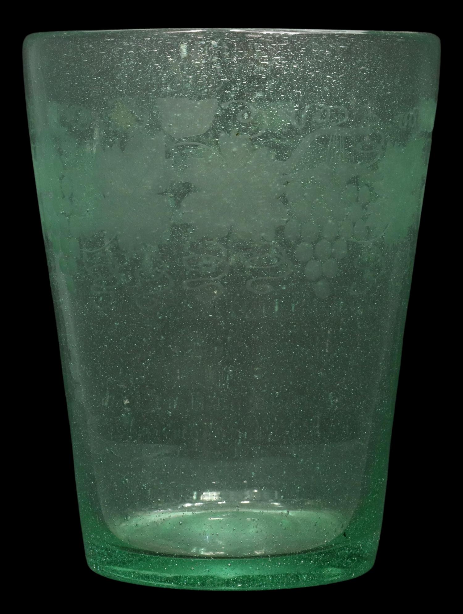 AMERICAN HAND-BLOWN & ETCHED FLIP GLASS TUMBLER (1 of 4)