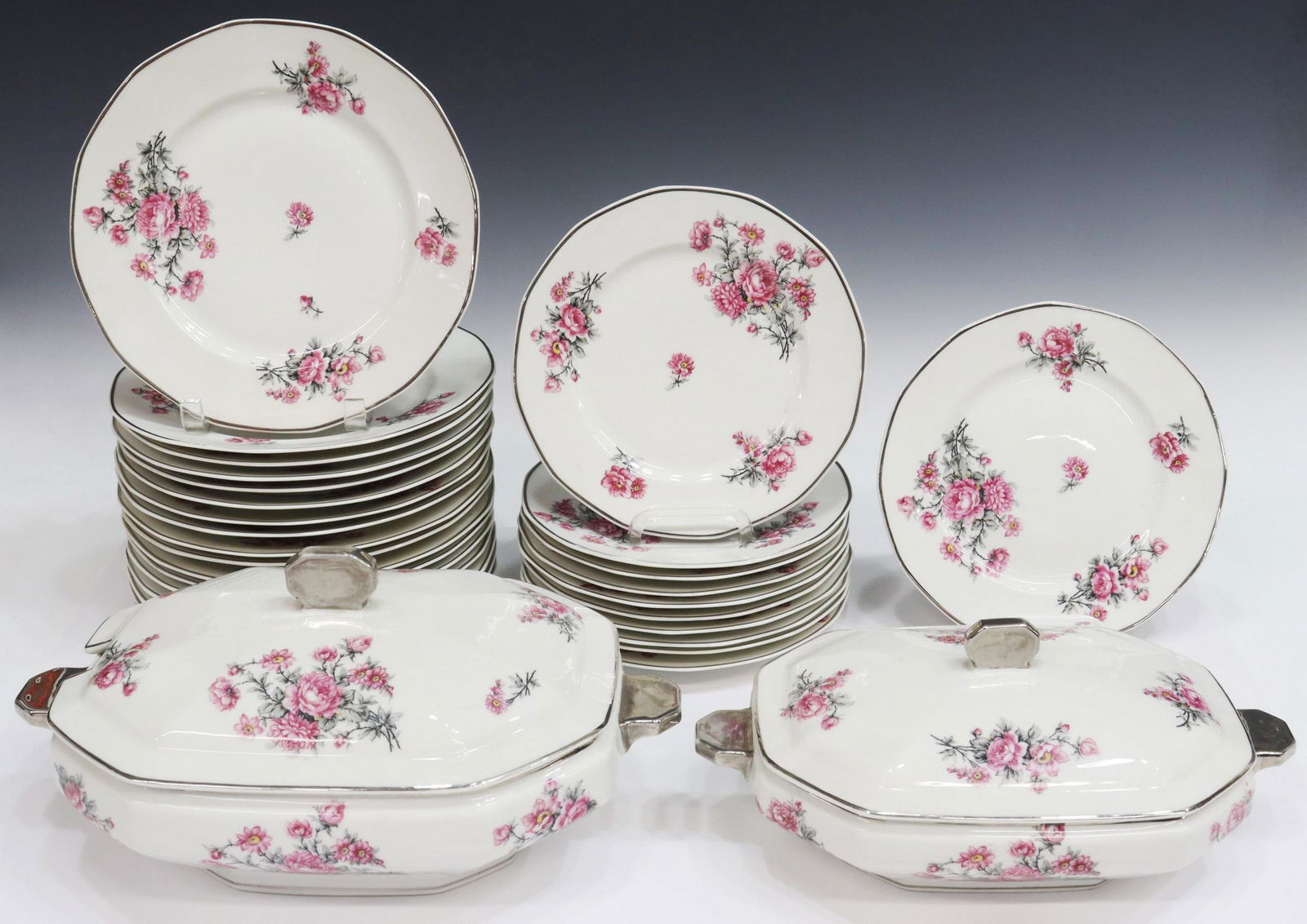 (30) FRENCH LIMOGES PORCELAIN PARTIAL SERVICE (1 of 5)