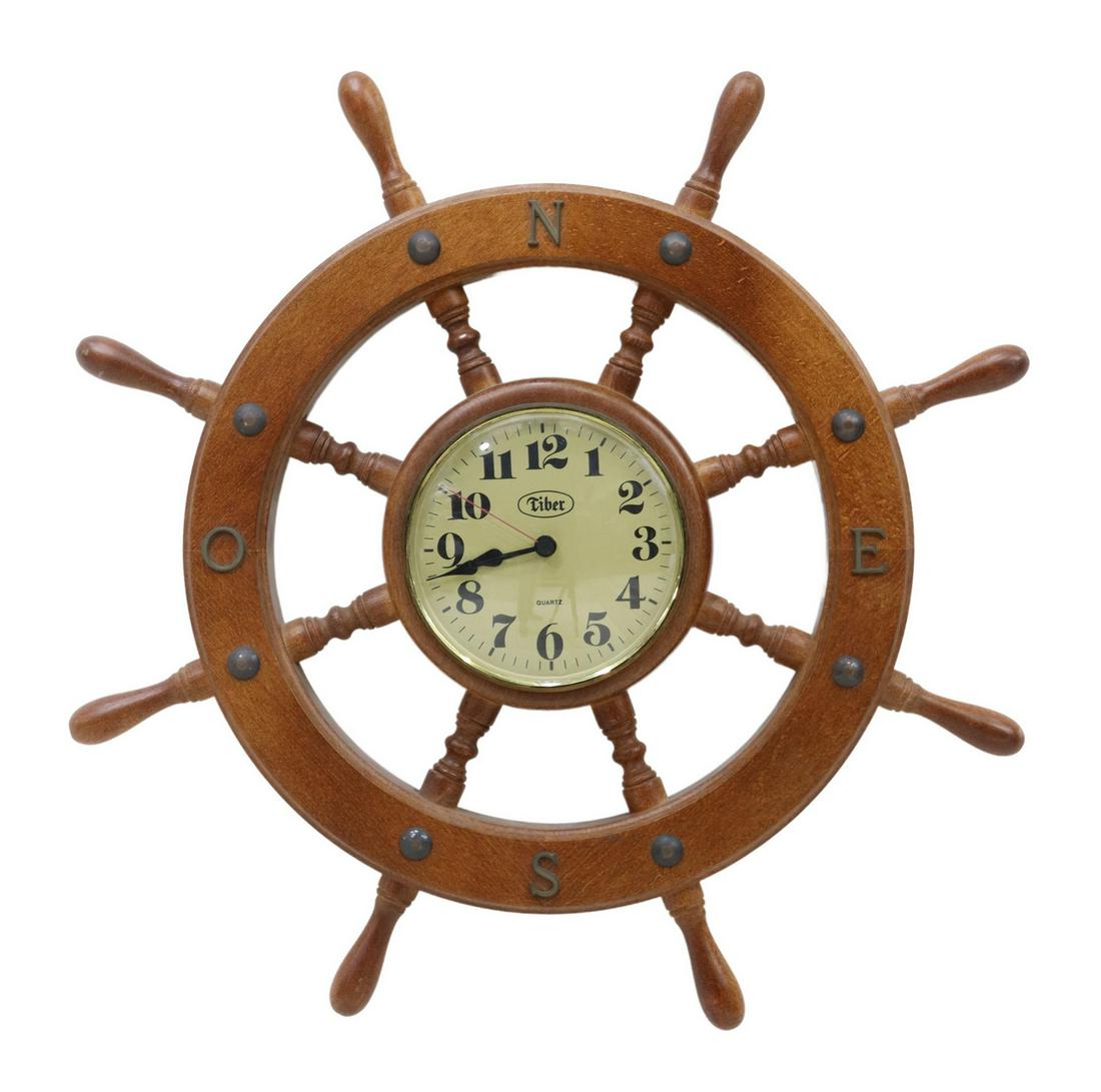 NAUTICAL SHIP'S WHEEL WALL CLOCK (1 of 4)