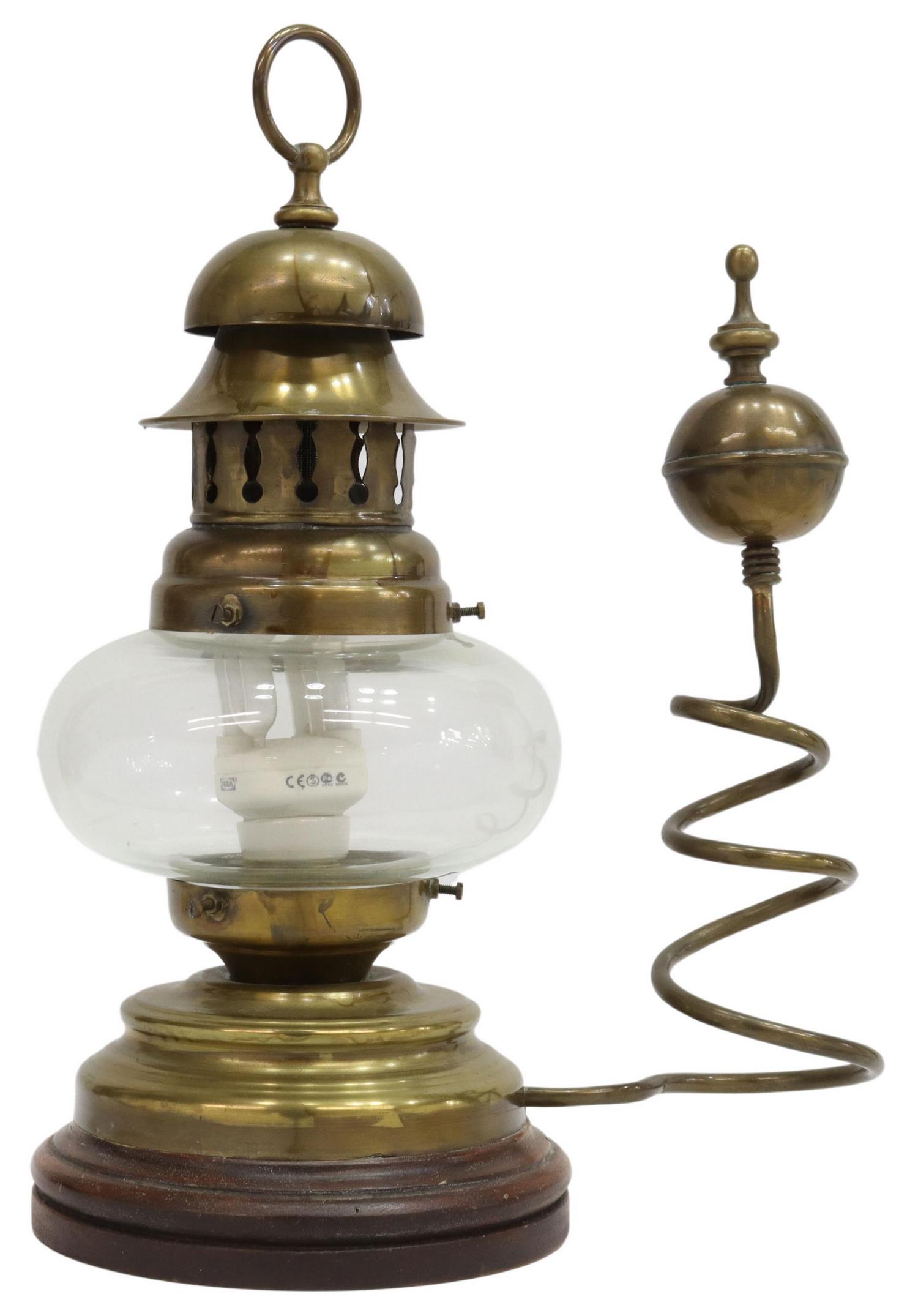 ELECTRIFIED BRASS LANTERN LAMP (1 of 4)