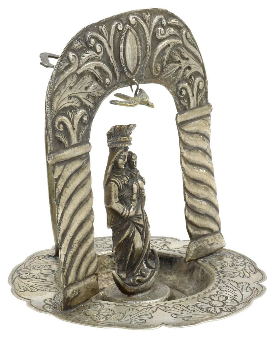 SPANISH COLONIAL STYLE STERLING ALMS PLATE (1 of 5)