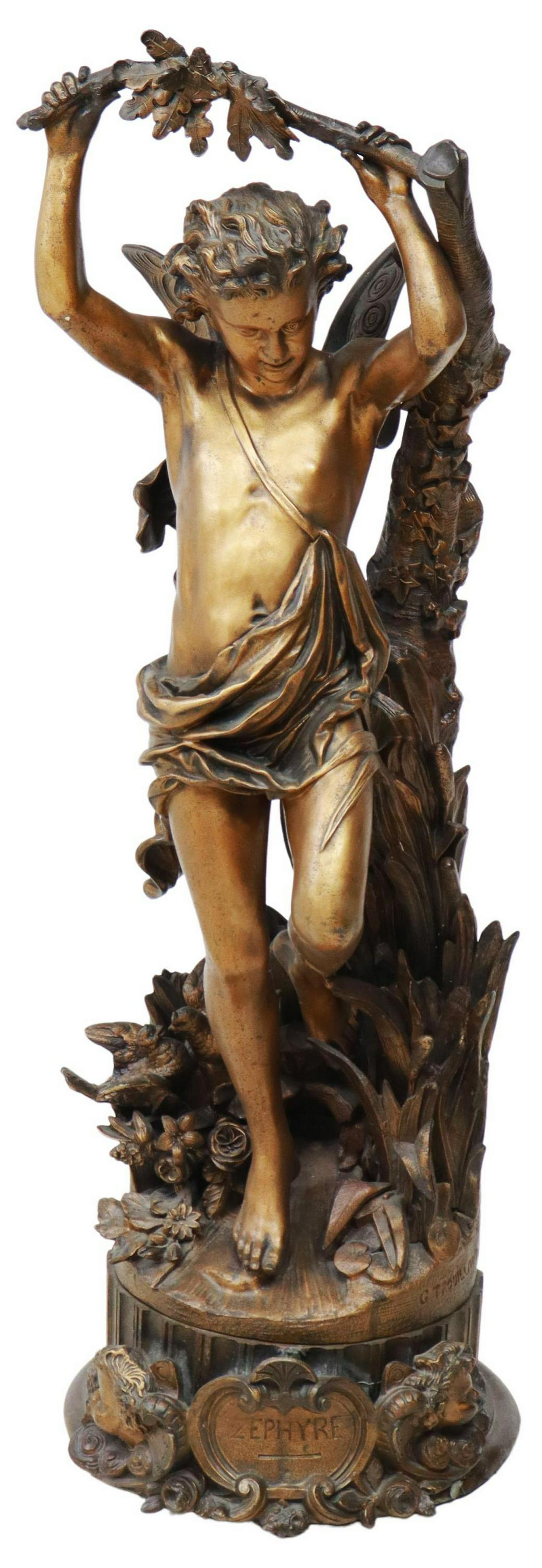 AFTER GUSTAVE TROUILLARD SCULPTURE OF ZEPHYRE (1 of 6)