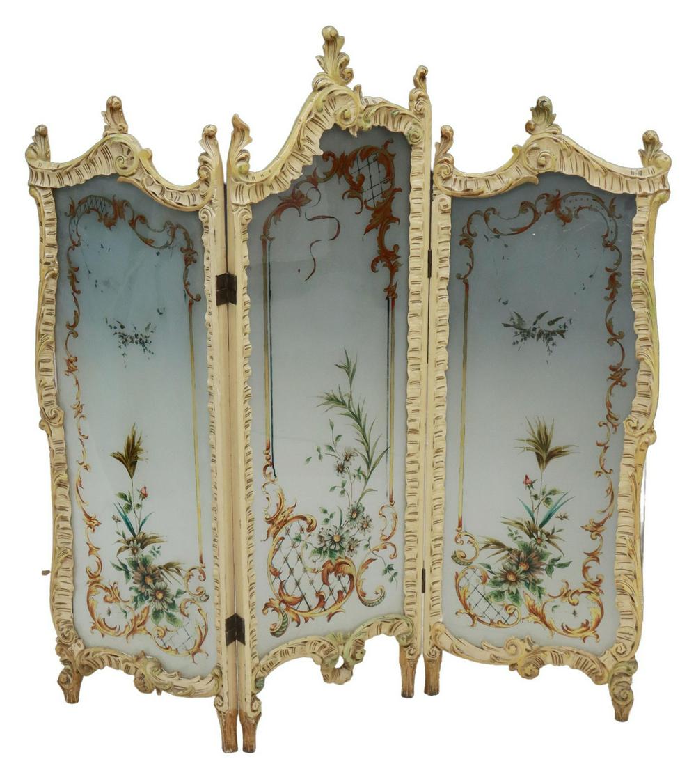 FRENCH LOUIS XV STYLE FOLDING THREE-PANEL SCREEN (1 of 2)